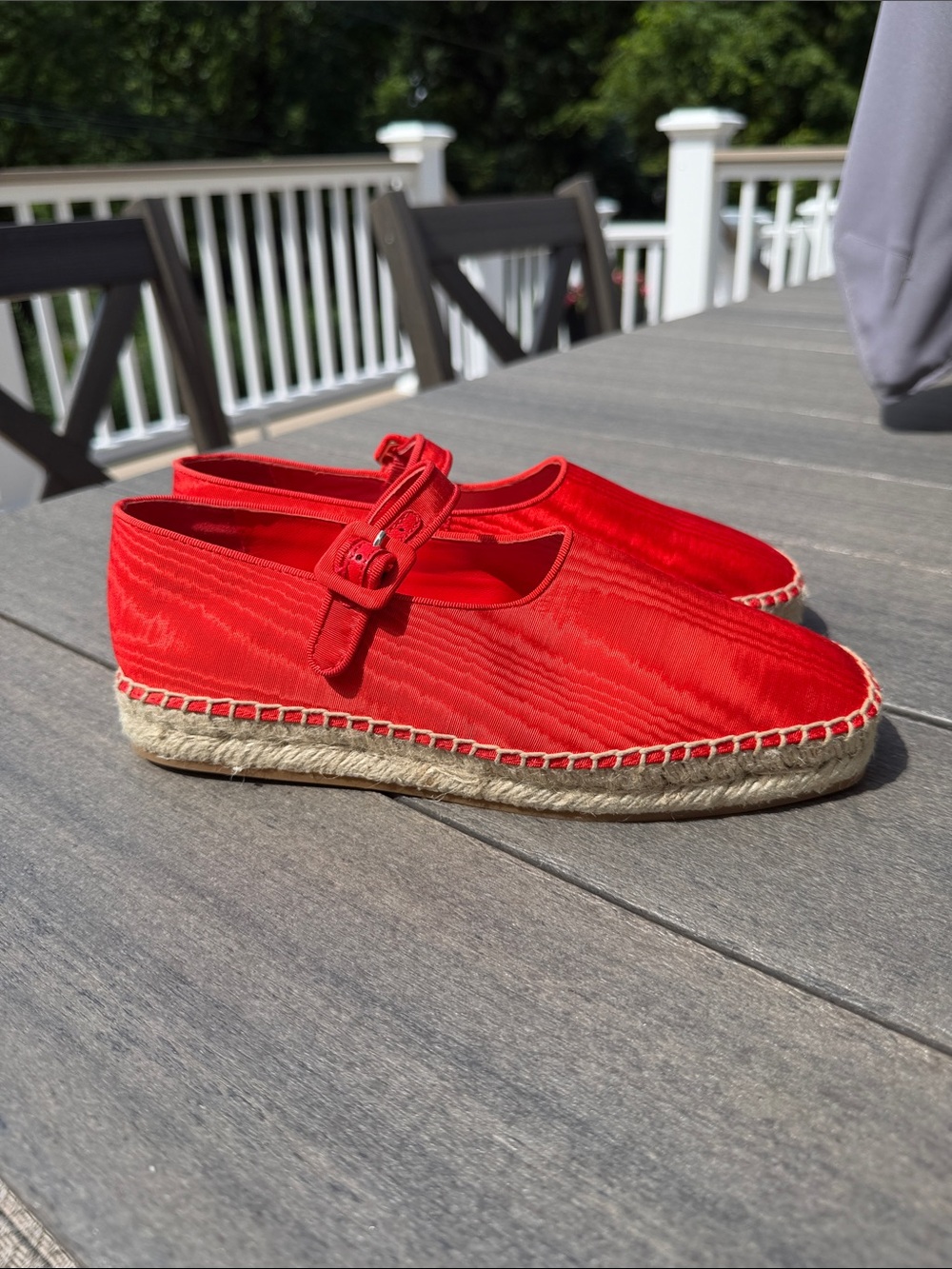 Loeffler Randall Red Mary-Jane Espadrilles